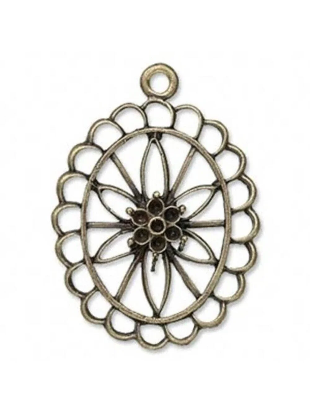 Steampunk Victorian Antiqued Bronze Focal Pendant Bead